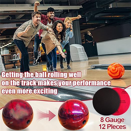 12 PCS Bowling Sanding Pads, Bowling Ball Sanding Sand Pads Polishing Cleaning Kit, Grit 400, 500~600, 800~1000, 1200~1500, 2000, 2500, 3000, 5000, Bowling Ball Resurfacing Polishing Kit