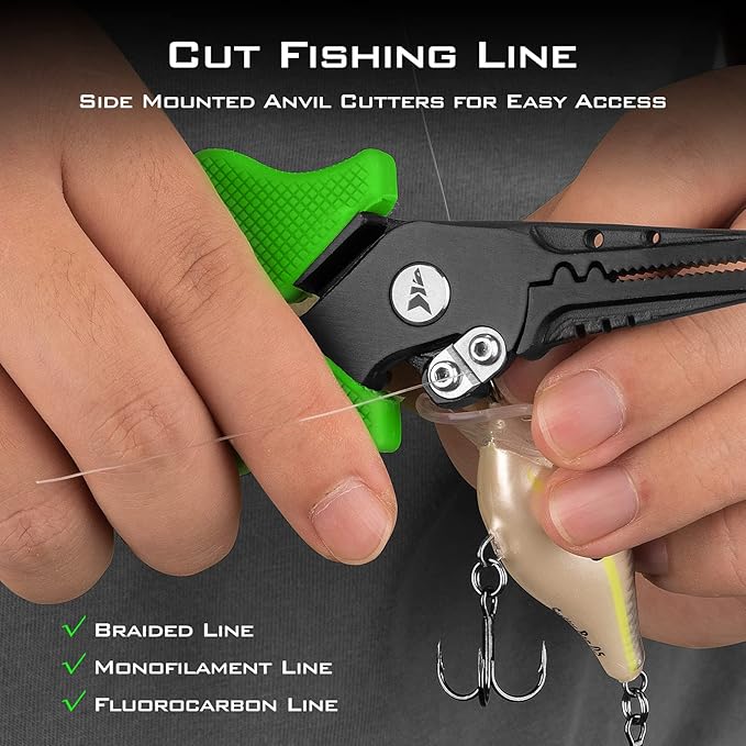 KastKing Cutthroat 7.5- Inch Saltwater Resistant Fishing Pliers, 5-Inch Braid Scissors, Line Cutter, Hook Remover, Fishing Tools Set, Gifts for Men