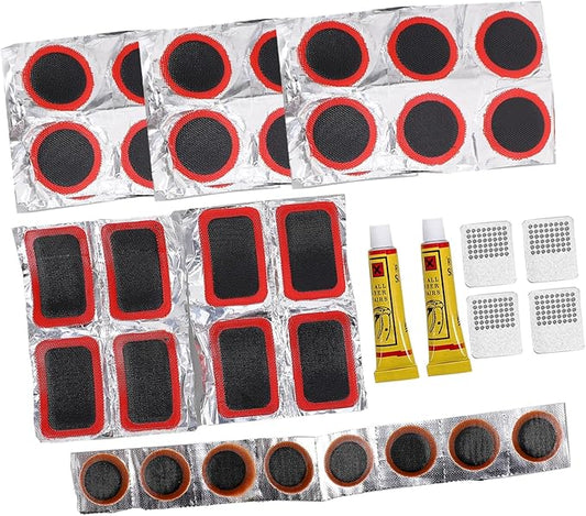 Happyyami 38-Piece Bicycle Inner Tube Repair Kit Tire Levers Adhesive Patches for Motorcycle and Bicycle Portable Puncture Repair Tools for Cyclists