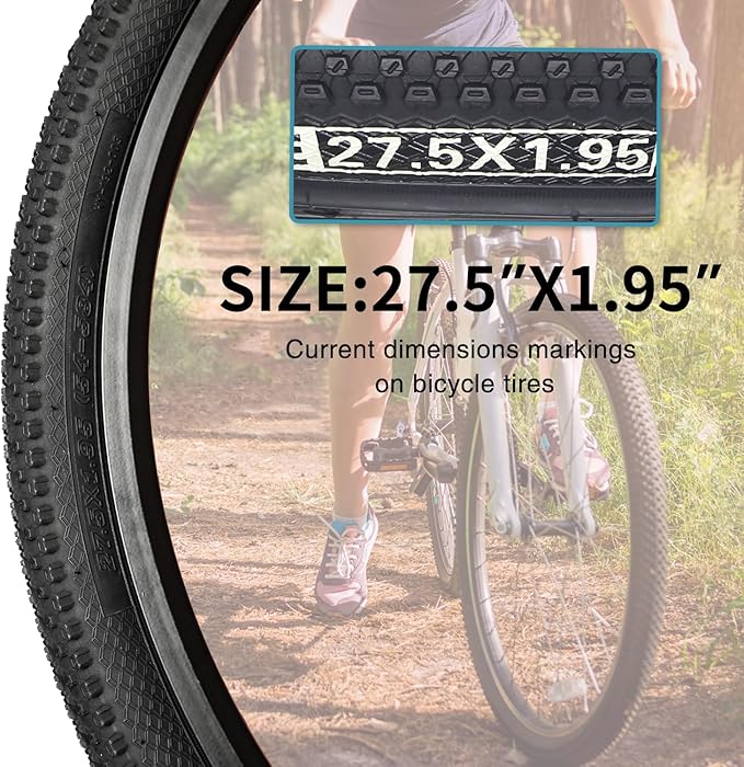 27.5 X 1.95 Inch Folding Bike Tires with 3mm Anti Puncture Proof Protection for Mountain Bicycles