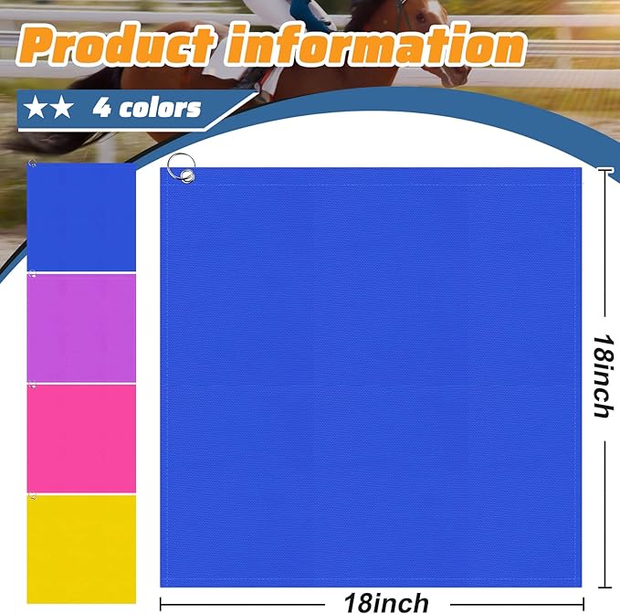 Equestrian Training Flag 4 Pieces Equestrian Training Equipment Nylon Flag with Flagpole