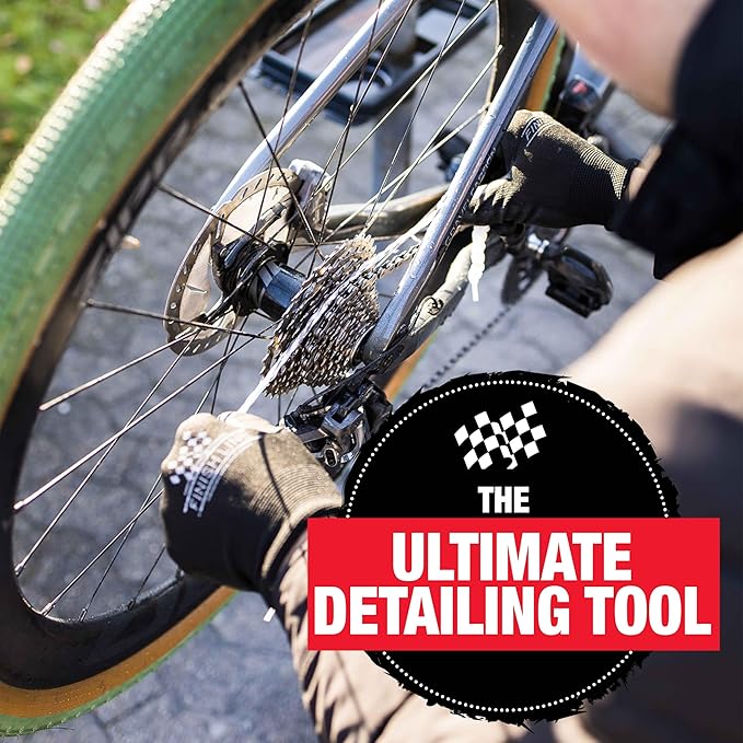 Finish Line Gear Floss Microfiber Cleaning Rope – Bicycle Detailing Tool for Cassettes, Chain Rings, Derailleur Pulleys, Hubs, Spindles, Brakes, and Bottom Brackets, Washable and Tear-Resistant