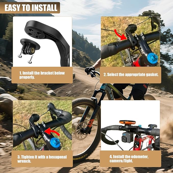 Out Front Bike Mount Compatible with Garmin Edge 540 530 520 510 500 200 130 20 25 800 810 820 830 840 1000 1040 1030 1050 Plus Explore 2 XOSS G/G+ GPS Computer MTB Cycling Handlebar Holder