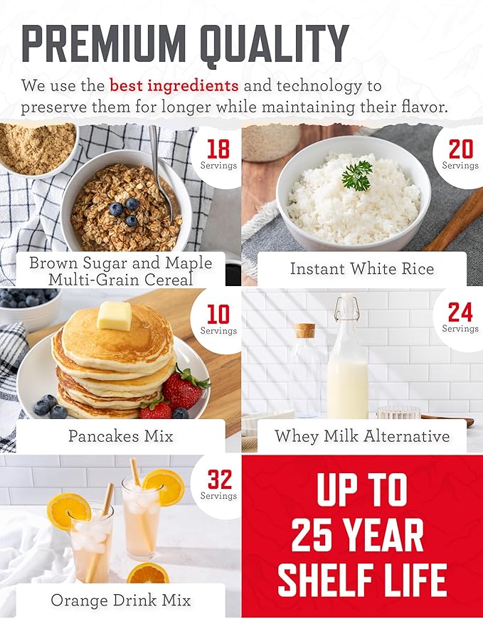 ReadyWise 非常食 – 14日間、150食分のフリーズドライ食品バケツ、プロテインミール、キャンプ用品、サバイバルキット、災害備蓄品、最大25年の保存期間