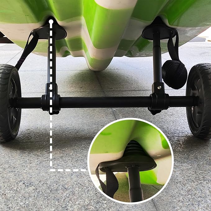 Kayak Cart Kayak Carrier Adjustable Width Fit for Kayaks Canoes with Scupper Holes