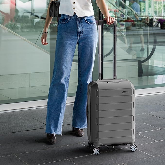 Traveler's Choice Pagosa ハードシェル 拡張可能荷物 スピナーホイール付き、グレー、30インチ 大型