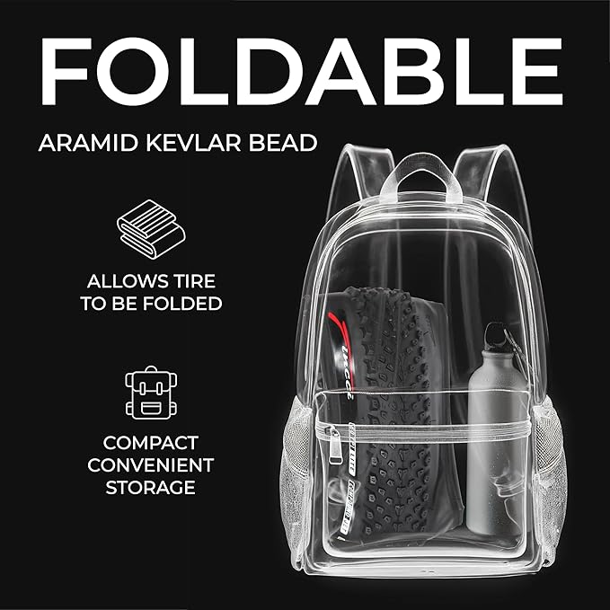 Fincci Foldable 26x2.10 Mountain Bike Tires - 26 Inch Bike Tires with 1mm Nylon Puncture Proof - Black Kevlar 26 Bike Tyre 60 TPI with Cross Country Profile for MTB, XC, Folding, Hybrid Bicycles