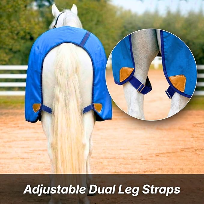 Nylon Horse 420D Stable Sheet | Breathable & Durable Horse Sheet | Keeps Coat Clean, Smooth & Shiny | Adjustable Fit Summer Sheet (60"– 86" Sizes)