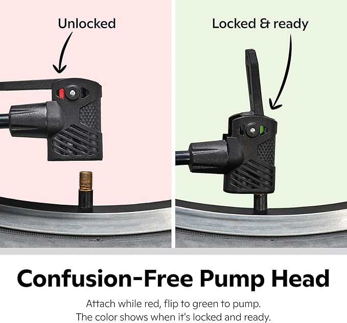 Schwinn Air Center Series or Basic Floor Pump, for a Range of Bikes, 100, 120 or 160 PSI, Soft Grip Handle, Dual Head for Schrader and Presta Valves, Manual Air Pump