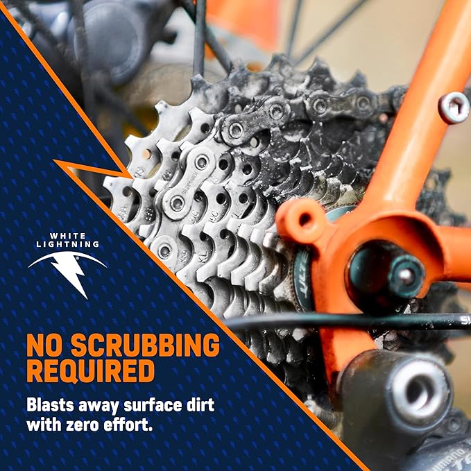 White Lightning Wet Weather Bike Care Kit – Complete Bicycle Cleaning and Maintenance System with Epic Ride All-Conditions Chain Lube, Clean Streak Degreaser, and Bye Bye Dirt 3-in-1 Detailer