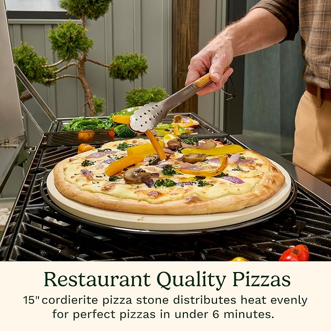 Cuisinart Propel+ 4-Burner 3-in-1 Gas Grill, Stainless Steel Versatile Grill, Griddle & Pizza Oven with Pizza Stone, Convertible to Natural Gas, Side Burner & Integrated Storage, Perfect for BBQs