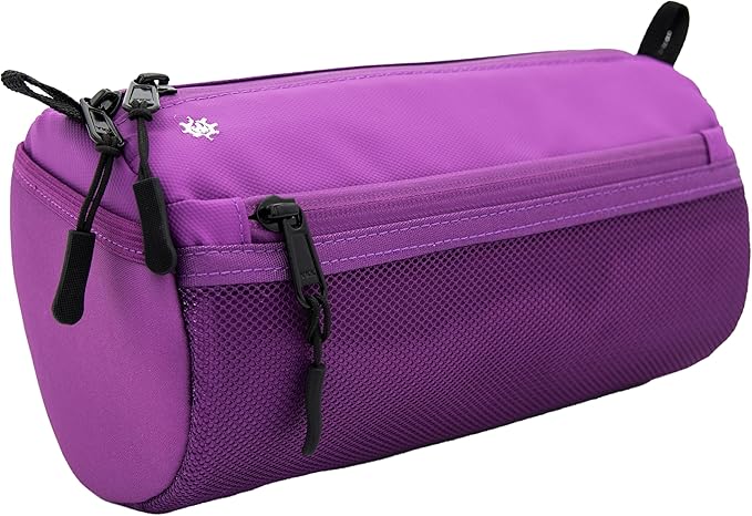 Lumiere & Co. Bike Handlebar Bag - Durable, Multiple Size and Color Options - Dual Elastic Straps, Clips & Hook-and-Loop for Customizable Fit (Purple, Large)