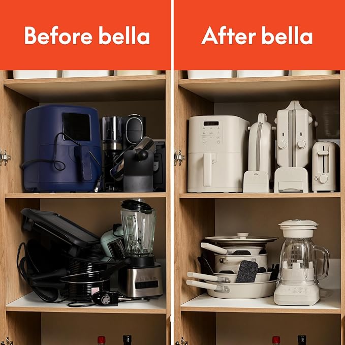 bella 2スライス スリムトースター、どんな場所にもフィットする™キッチンウェア、6段階焼き色調節、再加熱＆キャンセルボタン、サワードウ対応、10インチロングスロット、パン詰まり防止＆自動電源オフ、900W、シーグラス