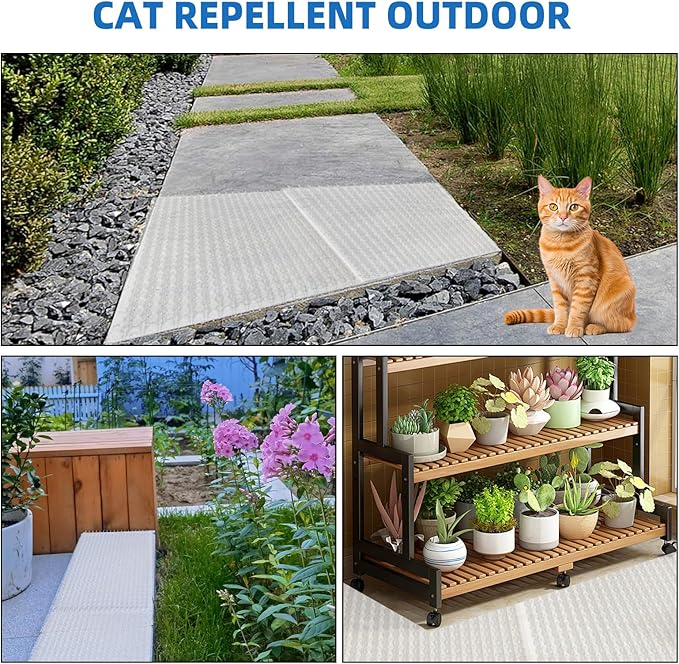 Mardili 12 Pack Scat Mat for Cats with Spikes, Cat Repellent Mat Deterrent Indoor, Training Pads Keep Dogs and Cats Off Couch, Bed, 16 x 13 Inch Garden Scat Mats Outdoor