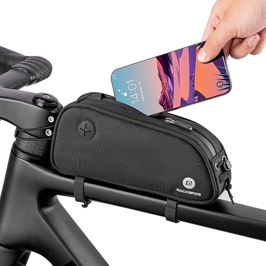 ROCKBROS Top Tube Bike Bag Bicycle Top Tube Bag Front Frame Bag Cycling Accessories Bike Pouch Lightweight Portable New Mounting System