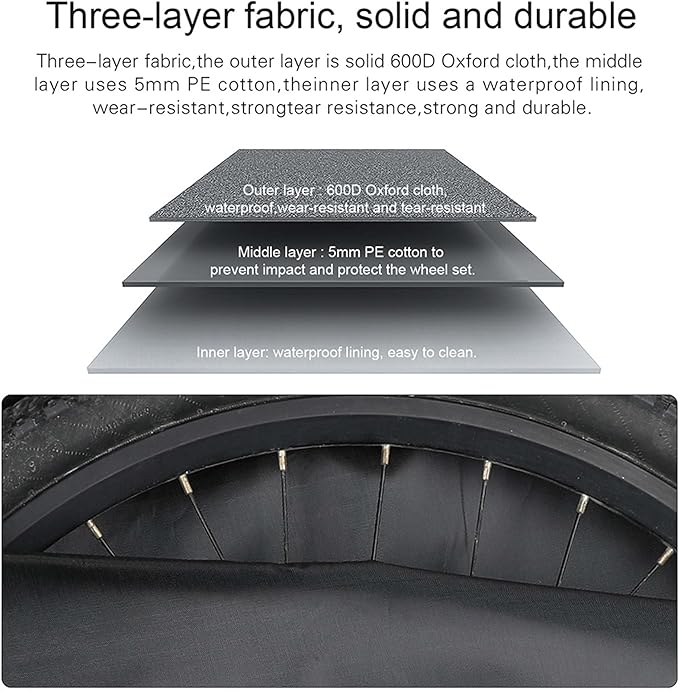 Rhinowalk Bike Wheel Bag Travel Case Soft Padded Bicycle Wheelset Carrying Bag for 26-29 inch Mountain Road Bike Wheels