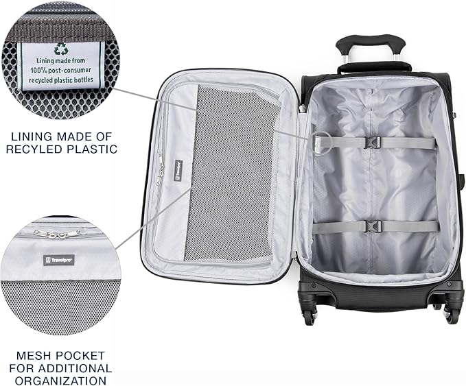 Travelpro Maxlite 5 ソフトサイド 拡張可能 スピナーホイール付きスーツケース, 軽量スーツケース, 男女兼用