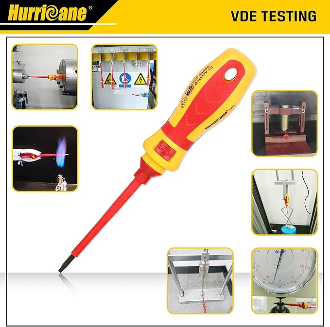 HURRICANE 1000V 絶縁ドライバーセット、15ピース プロフェッショナル絶縁電気技師ドライバーセット、CR-V マグネットチップ、四角（ロバートソン）プラスマイナス ポジ トルクス 絶縁電気技師ツールキット