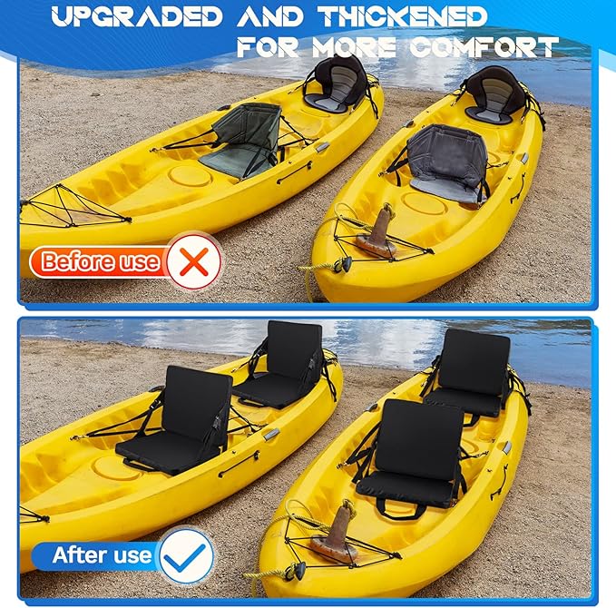 Juexica 2 Pcs Stadium Seats Boat Canoe Kayak Seat Stadium Seats for Bleachers Without Back Support for Indoor Outdoor Sport Events Bleacher Outing Traveling Hiking Fishing Camping