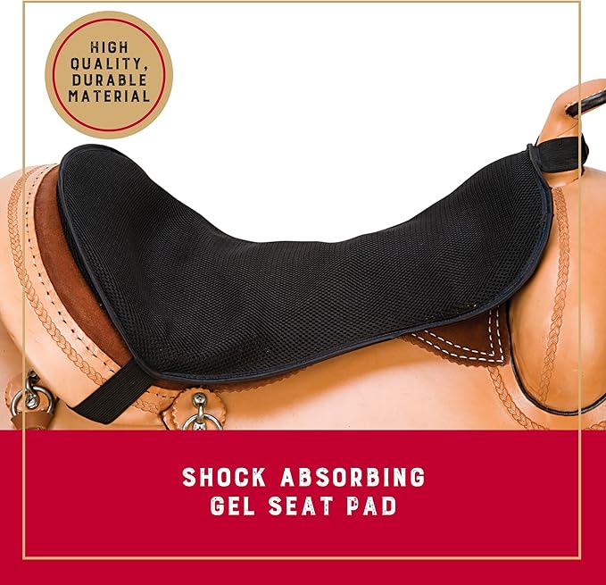 Weaver Equine Western Horse Saddle Pad, Mesh, Shock Absorbing Gel Saddle Pad Seat for Stable Riding and Spine Protection, Durable Equine Supplies
