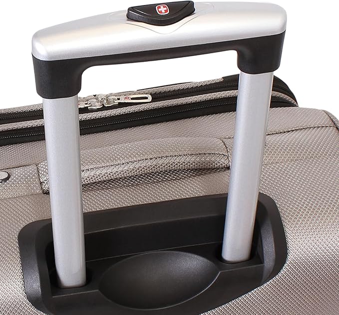 SwissGear Sion Softside Expandable Luggage – Large Checked Suitcase with 360 Degree Wheels & Retractable Handle – 29 Inch, Perfect for 7-9 Night Trips – Pewter