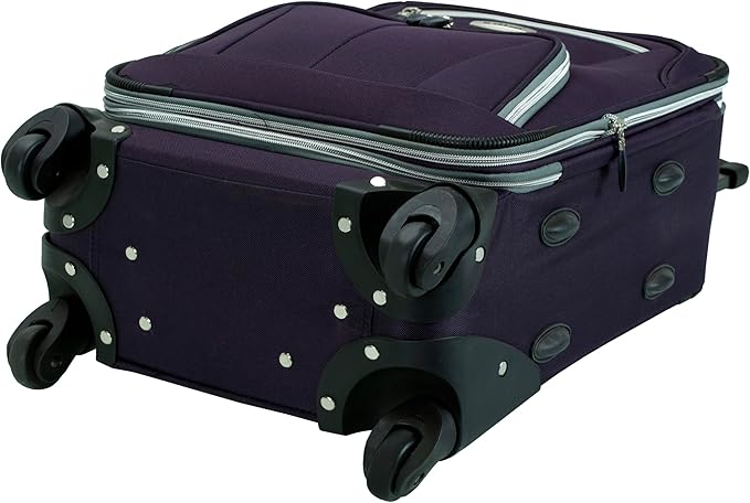 Rockland Pasadena ソフトサイド スピナー車輪付き荷物、パープル、機内持ち込み可能 20インチ (F2281-PURPLE)