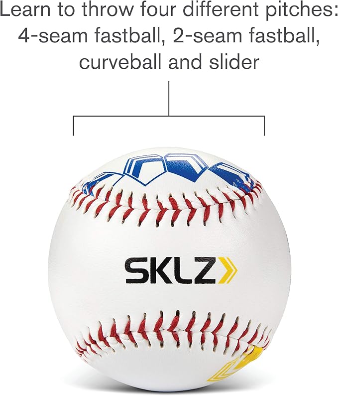 SKLZ ピッチトレーニング野球ボール フィンガープレースメントマーカー付き 白 1個