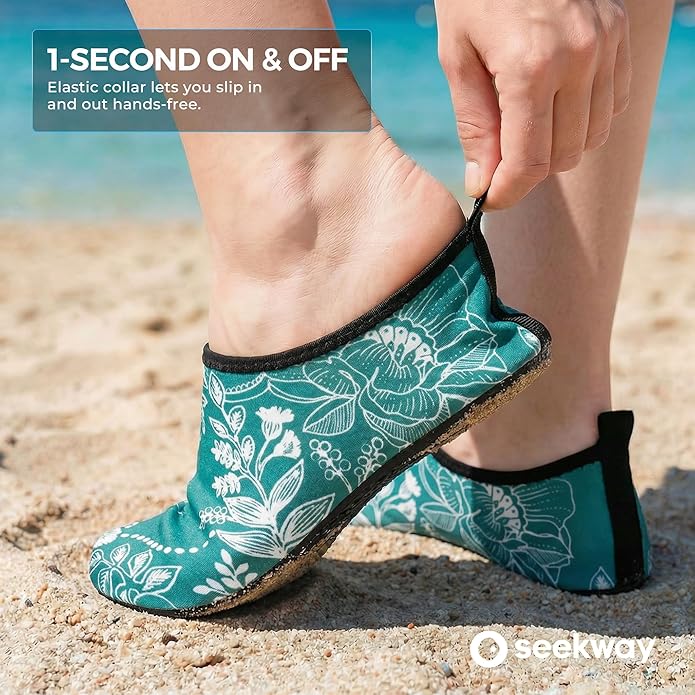 SEEKWAY Water Shoes Women Men Adult Quick-Dry Aqua Socks Barefoot Non Slip for Beach Swim River Pool Lake surf Black SK002(U)