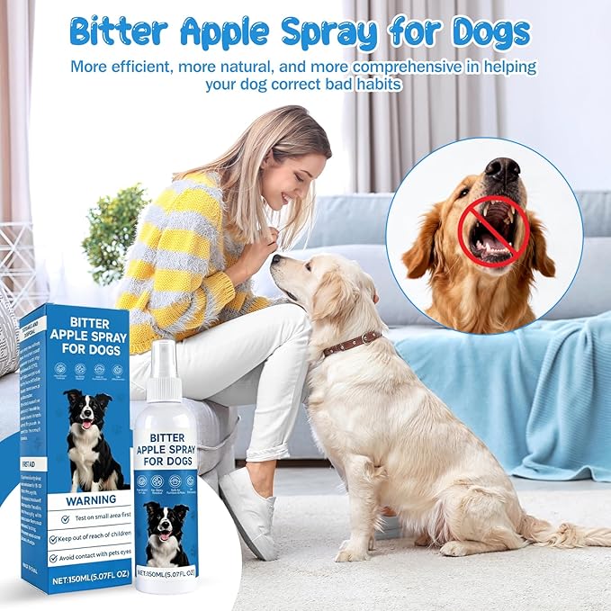 Bitter Apple Spray for Dogs – Alcohol-Free No Chew & Dog Deterrent Spray to Stop Chewing and Licking, Protect Furniture, Shoes, Plants & Household Items