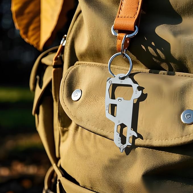 Father's Day Gifts for Dad from Daughter Son, Keychain Multi-tool 11 in 1 Pocket Gadgets Tools Bottle Opener Screwdriver, EDC Tool Key Ring Anniversary Birthday Gifts for Men Him (Car)