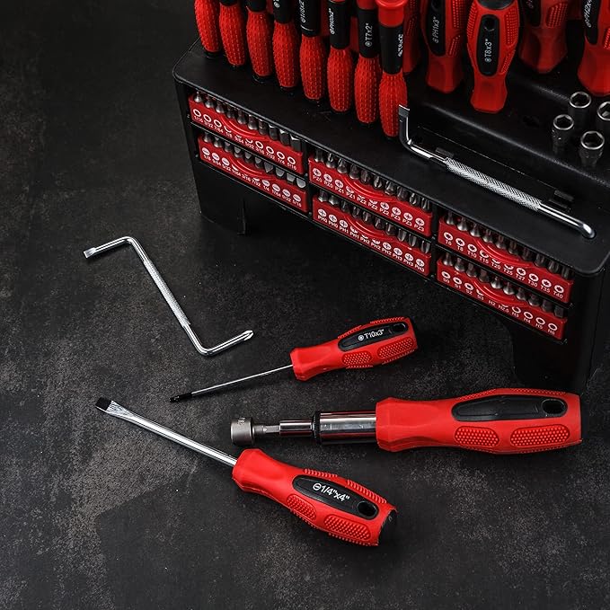 CARTMAN Magnetic Screwdriver Set with Rack, Includs Precision Screwdriver, Magnetizer Demagnetizer and Magnetic Bowl, DIY Tools for Men