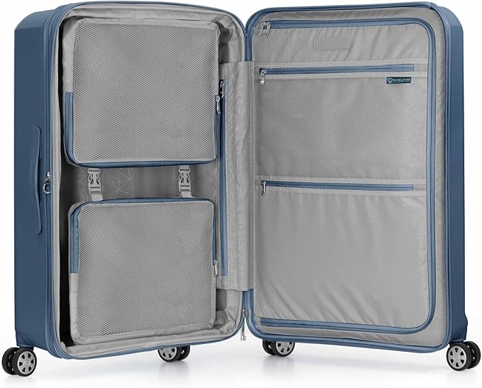 Traveler's Choice Pagosa ハードシェル 拡張可能荷物 スピナーホイール付き スレートブルー 30インチラージ
