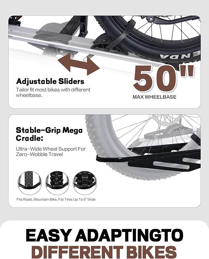 YOUNG ELECTRIC Single 1-Ebike Rack Hitch Mount with Ramp Foldable Bike Carrier 100 lbs. Capacity for Cars SUV Truck Trailer and RV