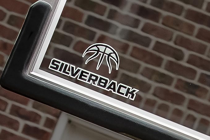 Silverback Height Adjustable In-Ground Basketball Hoop with Tempered Glass Backboard, Pro-Style Breakaway Rim & Backboard Pad