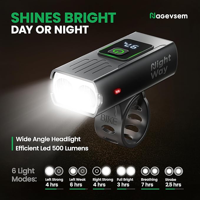Bike Lights Set, LED Super Bright USB-C Rechargeable Headlight & Taillight, Waterproof Front & Rear Back Bicycle Light for Night Riding, Road & Mountain Cycling