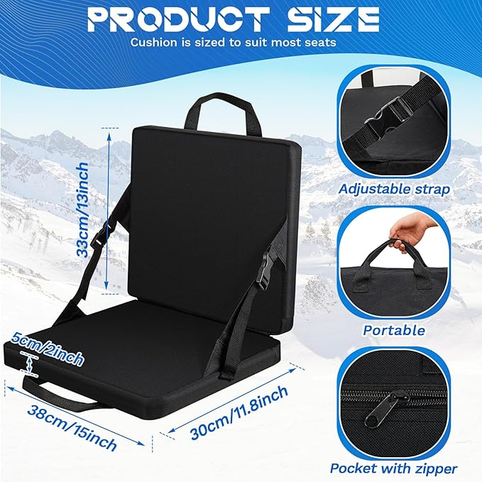 Juexica 2 Pcs Stadium Seats Boat Canoe Kayak Seat Stadium Seats for Bleachers Without Back Support for Indoor Outdoor Sport Events Bleacher Outing Traveling Hiking Fishing Camping