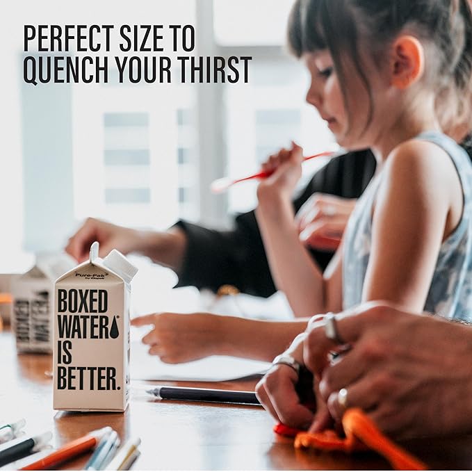 Boxed Water 11.2オンス（24個パック） – プレミアムプラスチック製精製飲料水より優れたBPAフリー、詰め替え・再利用可能なカートン – ミニ