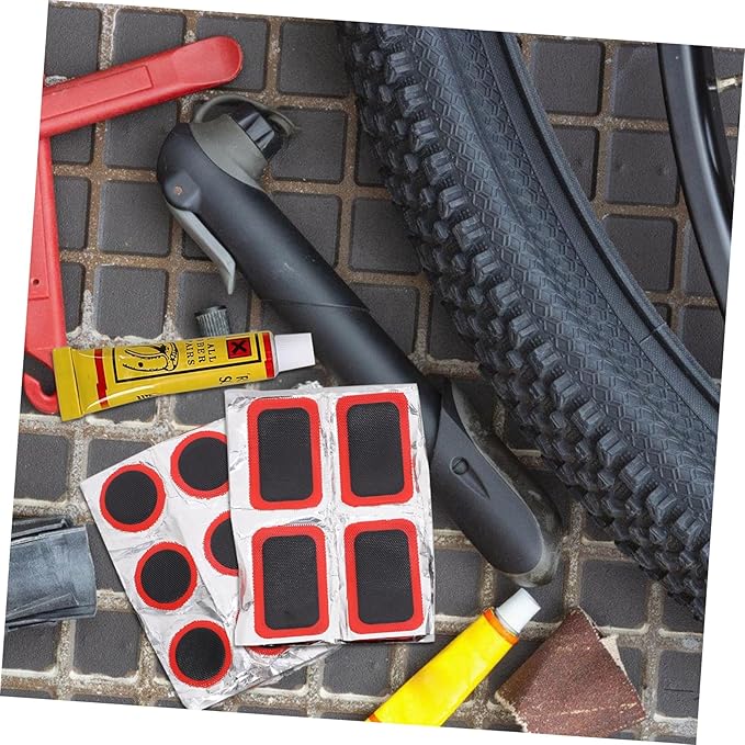 Happyyami 38-Piece Bicycle Inner Tube Repair Kit Tire Levers Adhesive Patches for Motorcycle and Bicycle Portable Puncture Repair Tools for Cyclists