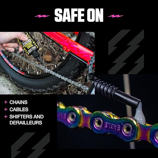 Muc-Off Bio Dry Bike Chain Lube 50ml Wax-Based Formula for Smooth Gear Shifts | Creates Protective Layer and Reduces Friction | Pipette System for Easy Application