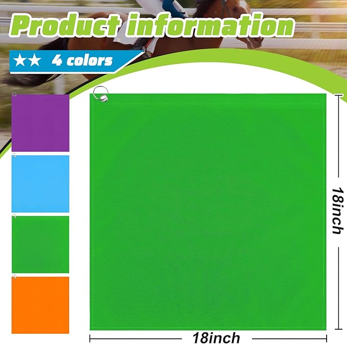 Equestrian Training Flag 4 Pieces Equestrian Training Equipment Nylon Flag with Flagpole