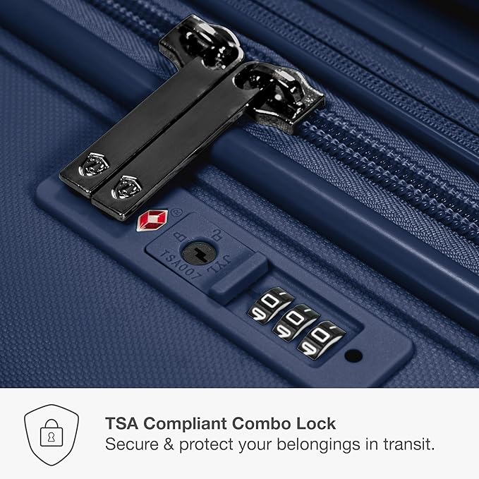 Traveler's Choice Pagosa ハードシェル 拡張可能荷物 スピナーホイール付き ネイビー 26インチ M