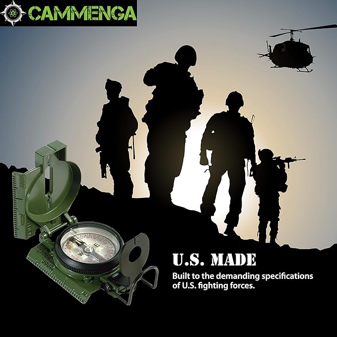 Cammenga 米国政府公認 トリチウム レンサティックコンパス 正確 防水 ハンディコンパス (ポーチ付き) ハイキング キャンプ ナビゲーション サバイバル バックパッキング オリエンテーリング