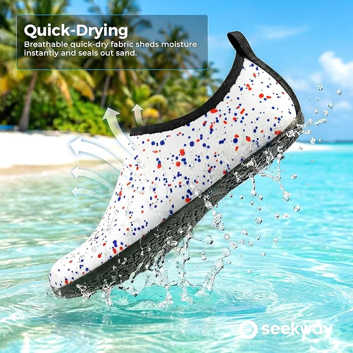 SEEKWAY マリンシューズ ウォーターシューズ レディース メンズ 大人 速乾 アクアソックス ベアフット 滑り止め ビーチ水泳 川 プール 湖 サーフィン用 ブラック SK002(U)