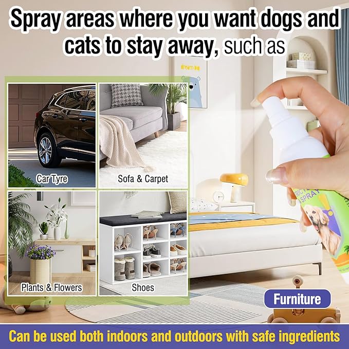 Bitter Apple Spray for Dogs to Stop Chewing - Anti Chew Dog Training Deterrent for Furniture, Shoes & Wires - Pet-Friendly & Stain-Free Formula - 4oz (120ml)