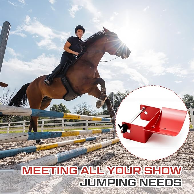 Abbylike 4 Pairs (8 Pieces) Jump Cups Metal Horse Jump Cups with Pin Fits Standards Uprights, Lightweight Durable for Hobby Horse Jumper Equestrian Activities