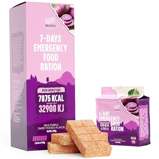 Emergency Food Supply - Milk Purple Sweet Potato Survival Ration - 20 Years Shelf Life - 7 Days