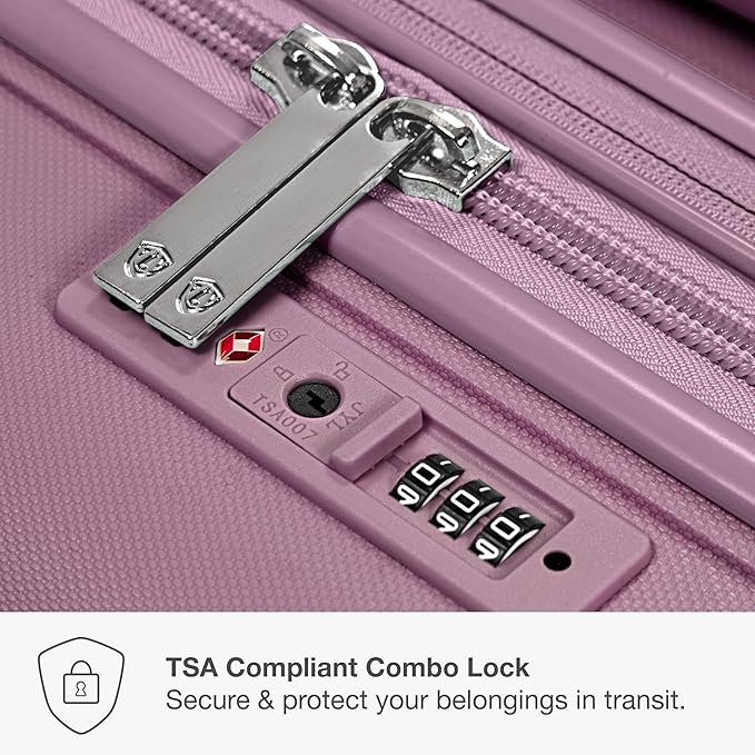 Traveler's Choice Pagosa Hardshell Expandable Luggage with Spinner Wheels, Mauve, 3-Piece Set (22/26/30)
