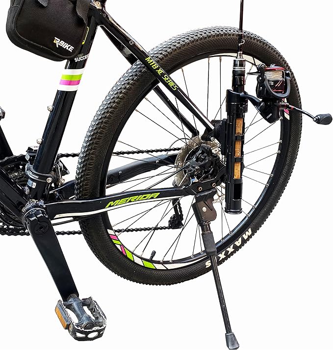 Bike Fishing Rod Holder-Fishing Rods are Securely Attached to The Bike - Safe and Secure - Easy to Mount，Rod Rack for Bicycle Fishing (Black)