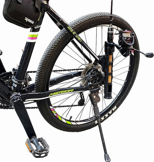Bike Fishing Rod Holder-Fishing Rods are Securely Attached to The Bike - Safe and Secure - Easy to Mount，Rod Rack for Bicycle Fishing (Black)