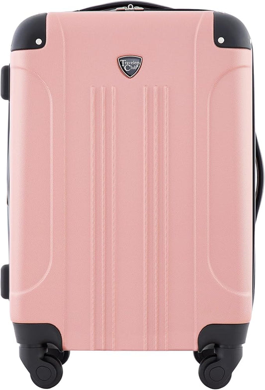 Travelers Club Chicago Hardside Expandable Spinner Luggage, Rose Gold, 22" Carry-On